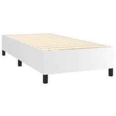 Vidaxl Box spring postel s matrací bílá 100x200 cm umělá kůže