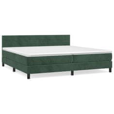 Vidaxl Box spring postel s matrací tmavě zelená 200x200 cm samet