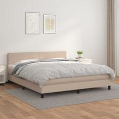 Vidaxl Box spring postel s matrací cappuccino 160x200 cm umělá kůže