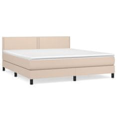 Vidaxl Box spring postel s matrací cappuccino 160x200 cm umělá kůže