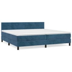 Vidaxl Box spring postel s matrací tmavě modrá 200x200 cm samet