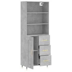 Vidaxl Skříň highboard betonově šedá 69,5x34x180 cm kompozitní dřevo