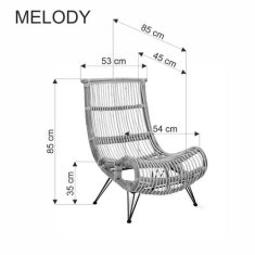 Halmar Zahradní křeslo MELODY rattan přírodní (2p=1szt) (2 Karton)