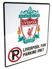 CurePink Cedule na zeď FC Liverpool: No parking (23 x 25 cm)