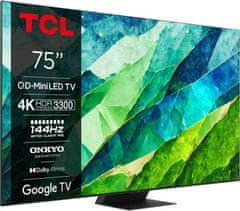 TCL UHD QLED televize U75C855 QLED TV Mini LED 144Hz