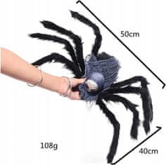 Korbi Velký umělý chlupatý pavouk, dekorace na Halloween, 50 cm