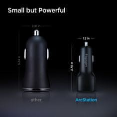 Spigen PowerArc ArcStation Car Charger, black - 2-Port/USB-C PD 3.0 45W/USB-C PD 3.0 20W /Total 65W