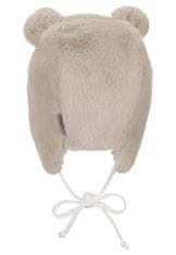 Sterntaler Čepice zimní kožešina s oušky na zavazování beige uni vel. 47 cm- 9-12 m