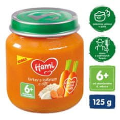 Hami Příkrm masozeleninový Mrkev s kuřetem a rýží 125g, 6+