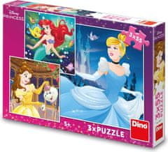 Dino Puzzle Disney princezny: Popelka, Ariel a Bella 3x55 dílků