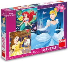 Dino Puzzle Disney princezny: Popelka, Ariel a Bella 3x55 dílků