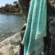 L'essentiel Plážový ručník Fouta Cicim - Green, Zelená