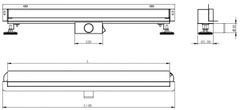 Mexen Mexen FLAT WALL 100 cm - 2v1 lineární žlab ke stěně, zlatá 1530100 - MEXEN