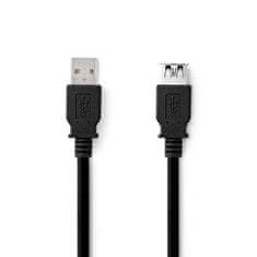 Nedis prodlužovací kabel USB 3.2 (Gen.1) zástrčka USB A - zásuvka USB A, 1 m, černá (CCGL61010BK10)