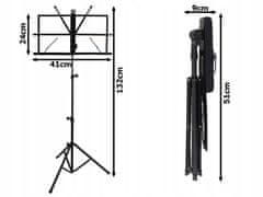 Verk 27054 Stojan na noty 130 cm černý