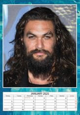 CurePink Nástěnný kalendář 2025: Jason Momoa|Aquaman (A3 29,7 x 42 cm)