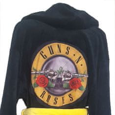 CurePink Pánský župan Guns'N'Roses: Classic Logo (L/XL) černý fleece