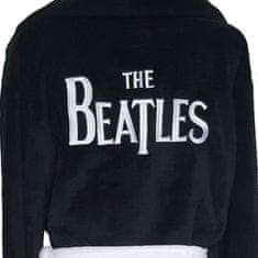 CurePink Pánský župan The Beatles: Drop T Logo (M/L) černý fleece