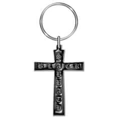 CurePink Přívěsek na klíče Black Sabbath: Cross (5 x 3,5 cm)