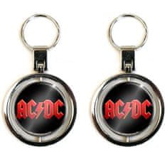 CurePink Točící se přívěsek na klíče AC/DC: Logo (průměr 4,8 cm) kovový