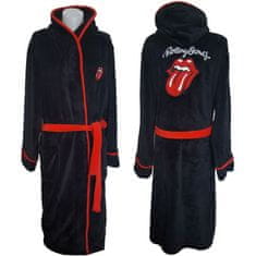 CurePink Pánský župan Rolling Stones: Classic Tongue (M/L) černý fleece