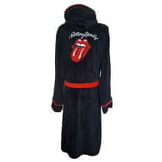 CurePink Pánský župan Rolling Stones: Classic Tongue (M/L) černý fleece