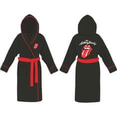 CurePink Pánský župan Rolling Stones: Classic Tongue (M/L) černý fleece