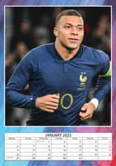 CurePink Nástěnný kalendář 2025: Kylian Mbappé (A3 29,7 x 42 cm)