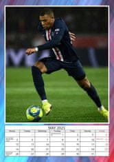 CurePink Nástěnný kalendář 2025: Kylian Mbappé (A3 29,7 x 42 cm)