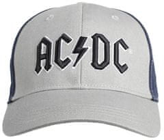 CurePink Kšiltovka AC/DC: T2 černé logo (UNIVERSÁLNÍ) šedá bavlna