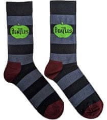 CurePink Unisex ponožky The Beatles: Logo jablka a pruhy (velikost EU 39-45)