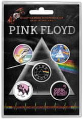 CurePink Set 5 placek - odznaků Pink Floyd: Prism (průměr 2,5 cm)