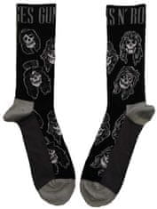 CurePink Pánské ponožky Guns'N'Roses: Skulls Band Monochrome (velikost EU 40-45)