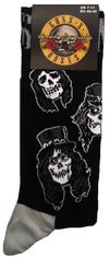 CurePink Pánské ponožky Guns'N'Roses: Skulls Band Monochrome (velikost EU 40-45)