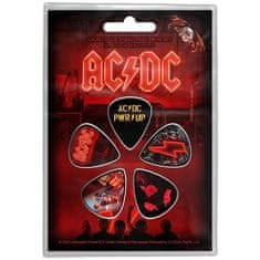 CurePink Kytarová trsátka AC/DC: PWR-UP set 5 kusů (15 x 11 cm)