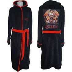 CurePink Pánský župan Queen: Classic Crest (S/M) černý fleece