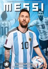 CurePink Nástěnný kalendář 2025: Lionel Messi (A3 420 x 297 mm)