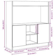 Petromila Skříň highboard bílá 92 x 33 x 100 cm kompozitní dřevo