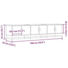 Vidaxl TV skříňka černá 180 x 35 x 41 cm kompozitní dřevo