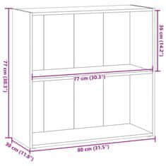 Vidaxl Knihovna dub artisan 80 x 30 x 77 cm kompozitní dřevo