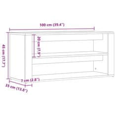 Vidaxl Botník old wood 100 x 35 x 45 cm kompozitní dřevo