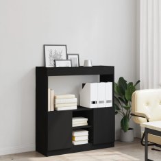 Petromila Skříň highboard černá 92 x 33 x 100 cm kompozitní dřevo