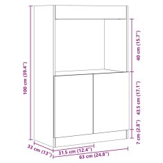 Petromila Skříň highboard betonově šedá 63 x 33 x 100 cm kompozitní dřevo