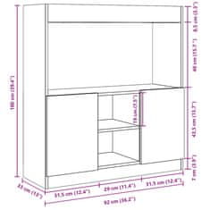 Petromila Skříň highboard dub artisan 92 x 33 x 100 cm kompozitní dřevo