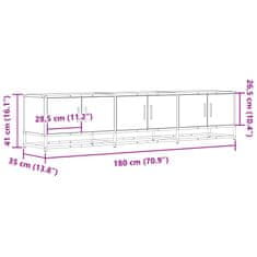 Vidaxl TV skříňka šedá sonoma 180 x 35 x 41 cm kompozitní dřevo