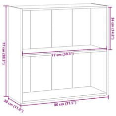 Vidaxl Knihovna šedá sonoma 80 x 30 x 77 cm kompozitní dřevo