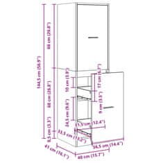 Vidaxl Skříňka na léky old wood 40 x 41 x 144,5 cm kompozitní dřevo