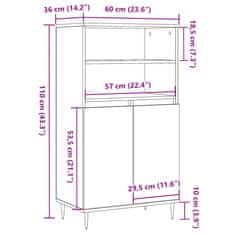 Vidaxl Skříň highboard old wood 60 x 36 x 110 cm kompozitní dřevo