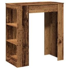 Vidaxl Barový stůl s regály old wood 95x47x103,5 cm kompozitní dřevo