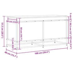 Vidaxl Úložný box s víkem dub sonoma 100x40x51,5 cm kompozitní dřevo